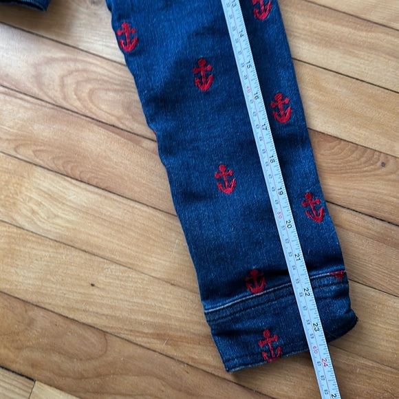 Forever 21 Jean Jacket Youth Girls Size Large Premium Denim with Anchors - Picture 9 of 12